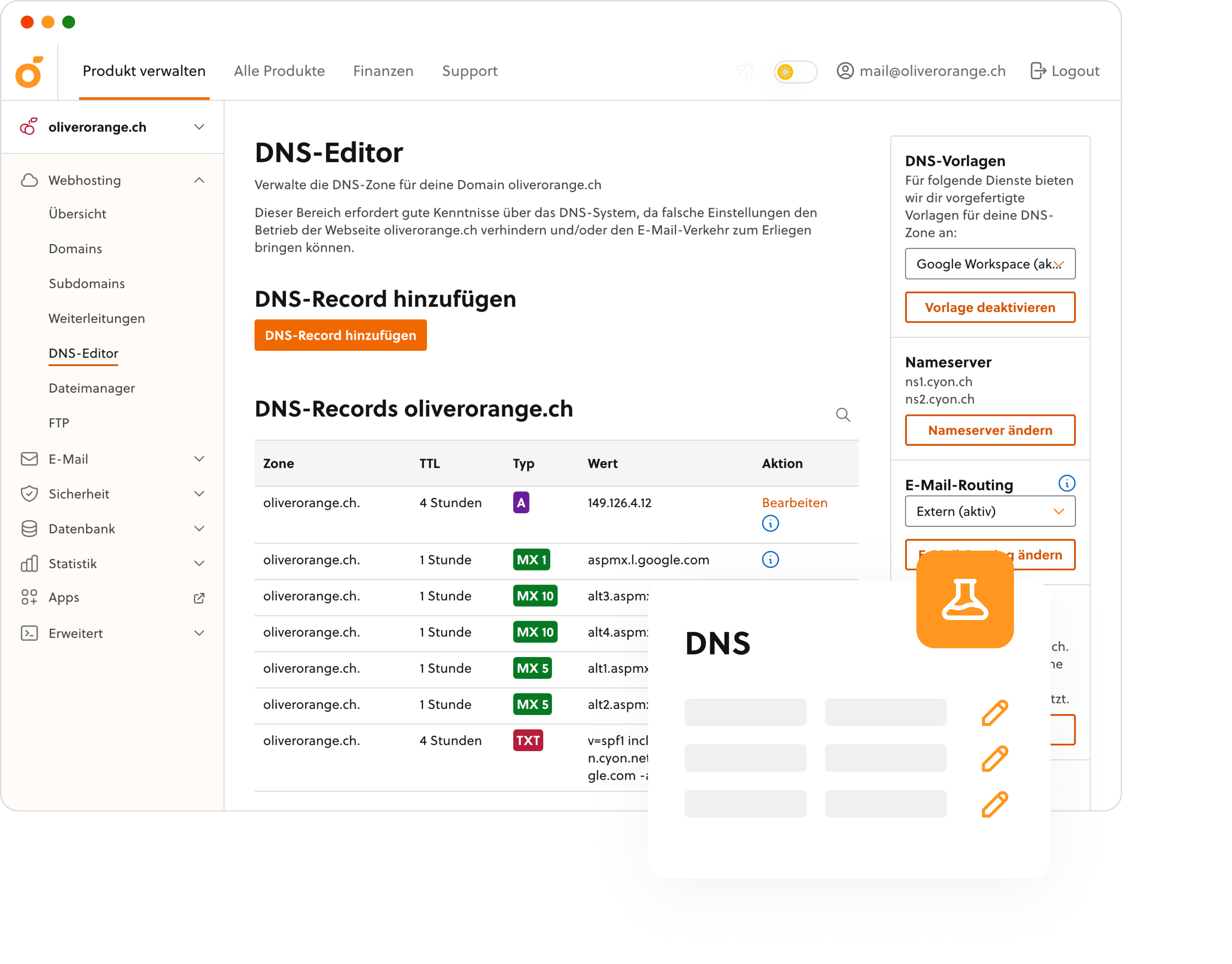 DNS Einstellungen