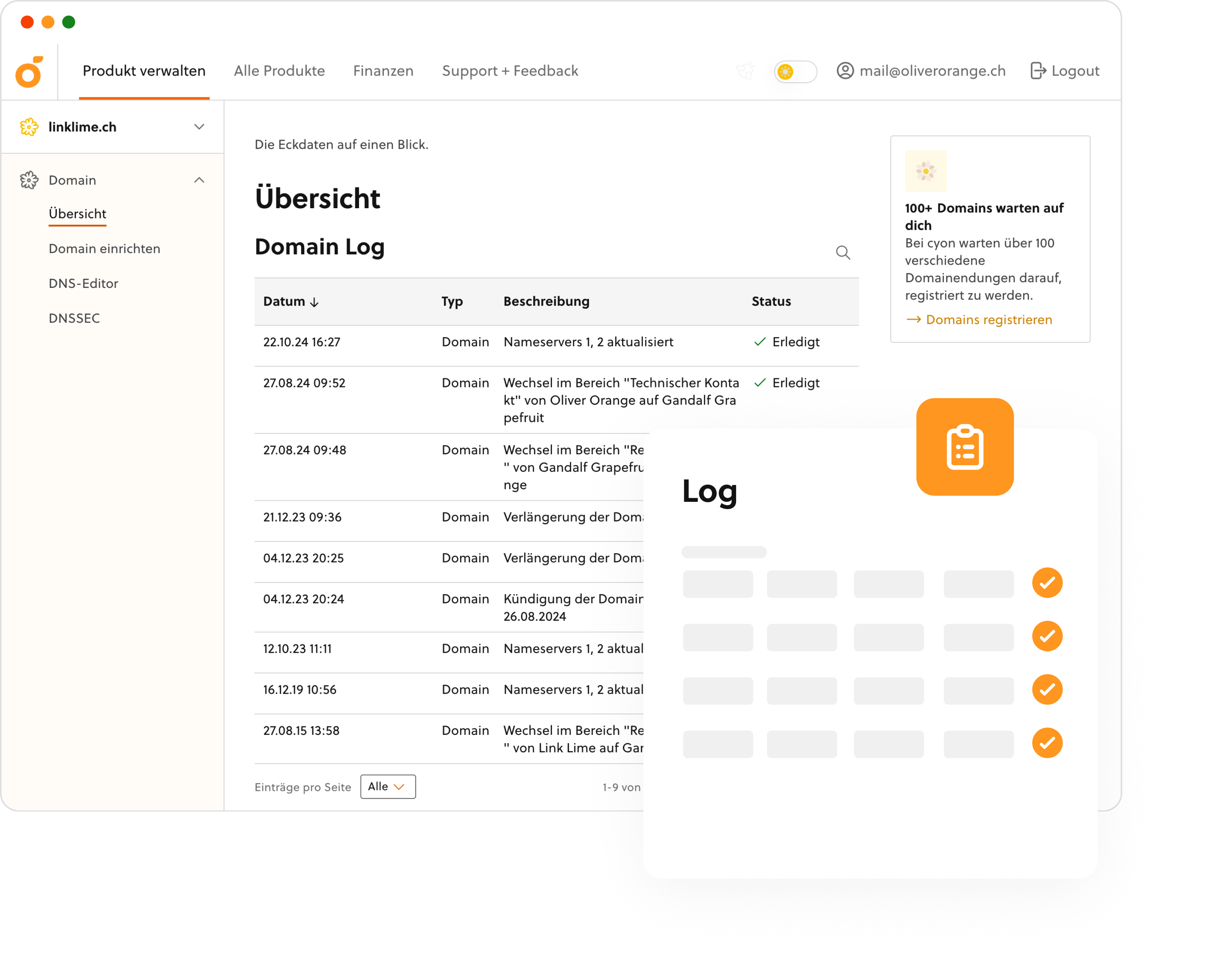 Domain Log